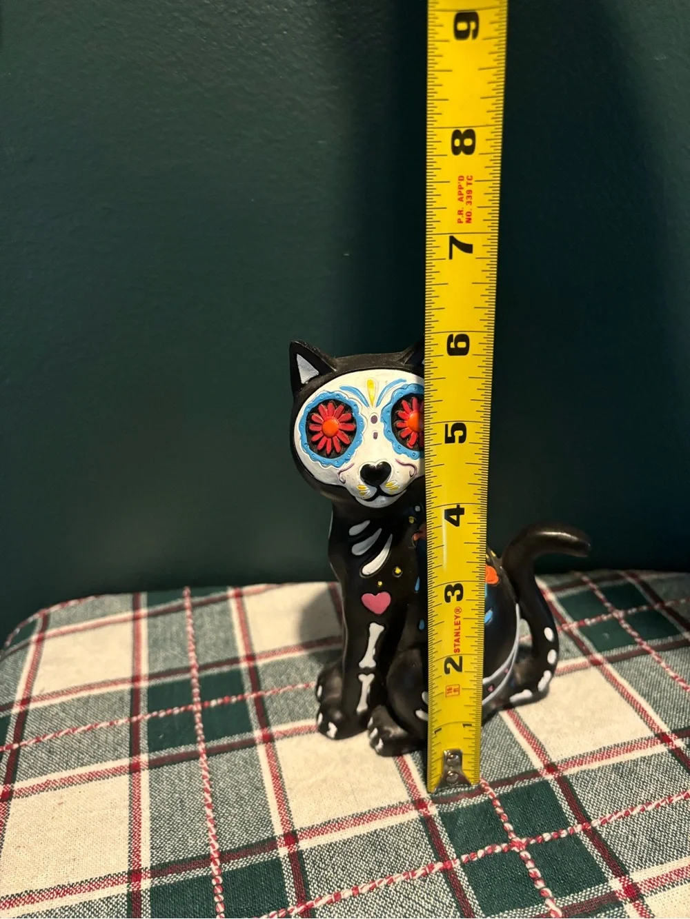 Decorative Black Day of the Dead Cat Figurine